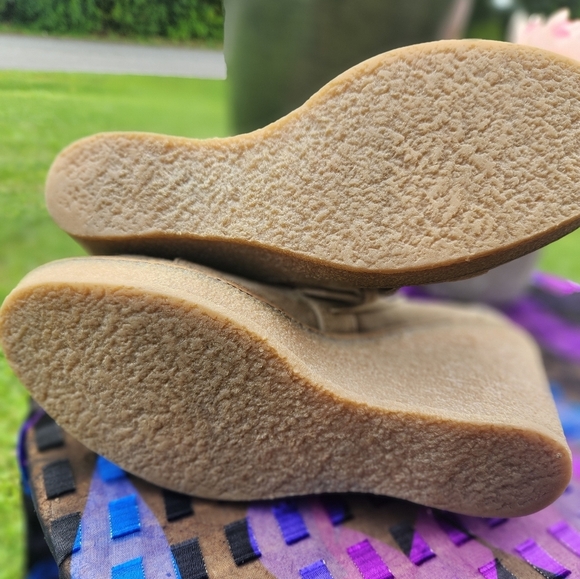 Madewell Suede Lace Up WEDGE Booties MONK strap Buckle 3.5" HEIGHT SZ 9.5 - Picture 8 of 15